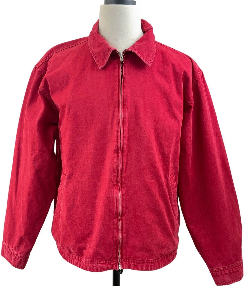GAP Men's Red Cotton Zip Jacket Large Casual Lightweight Bomber Coat